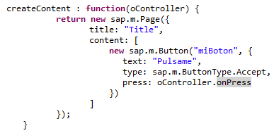 SAPUI5, función createContent