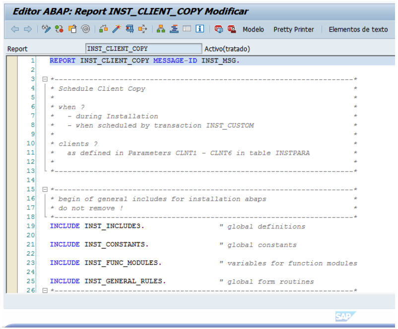 SAP S/4HANA 1610 código estándar modificable