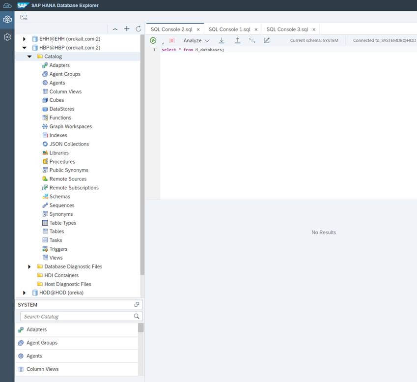 SAP HANA COCKPIT 2 - database explorer 2
