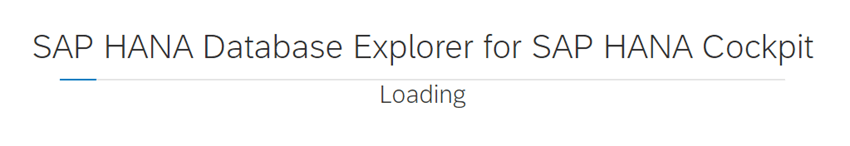 SAP HANA COCKPIT 2 - database explorer