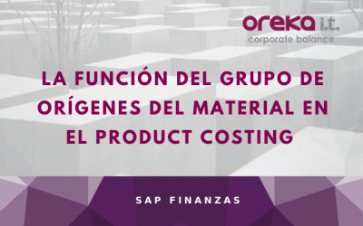 La función del Grupo de Orígenes del material en el Product Costing